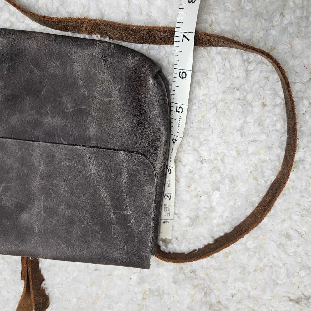 In Blue Handmade Distressed Leather Made in USA Crossbody‎ - Picture 5 of 6
